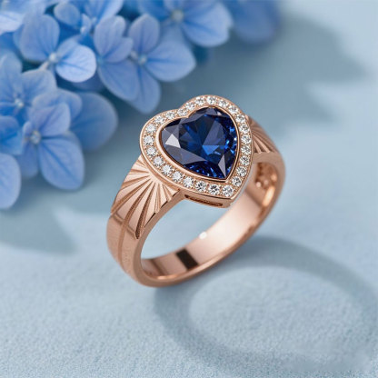 Sotiya Halo Heart Cut Carving Coffee Engagement Ring Sterling Silver-Sotiya