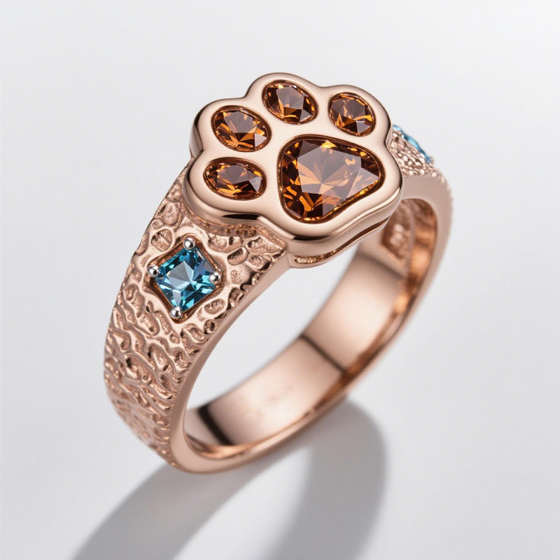 Sotiya Best Buds Chocolate Heart Cut Little Monster Paw Inspired Cocktail Ring Sterling Silver-Sotiya