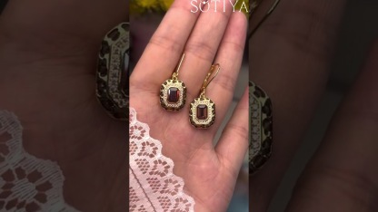 Sotiya Leopard Print Halo Coffee Emerald Cut Enamel Drop Earrings Sterling Silver