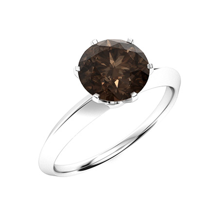 Sotiya Solitaire Coffee Round Cut Engagement Ring Sterling Silver-Sotiya