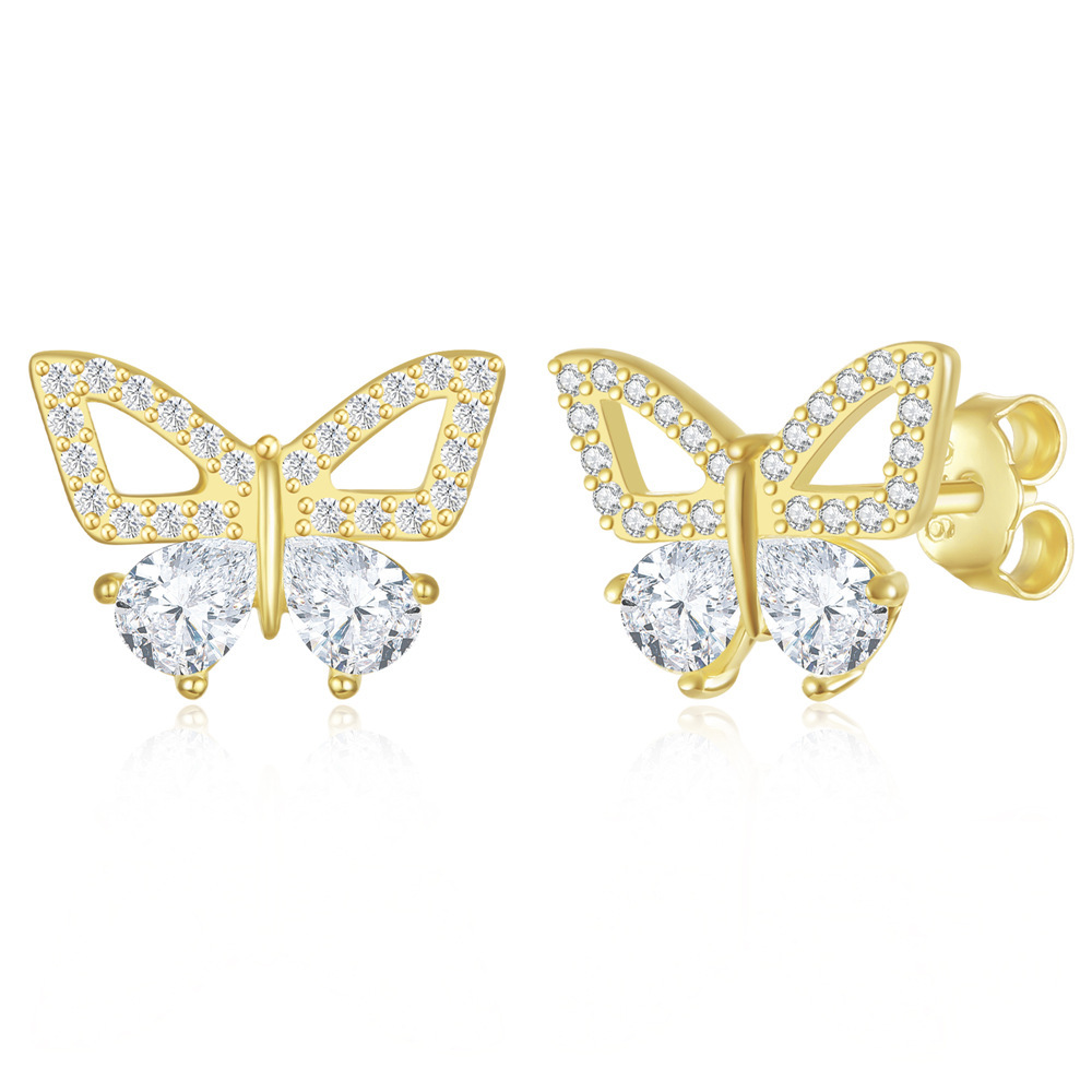 Sotiya Pear Cut Butterfly Animal Collection Stud Earrings Sterling Silver-Sotiya