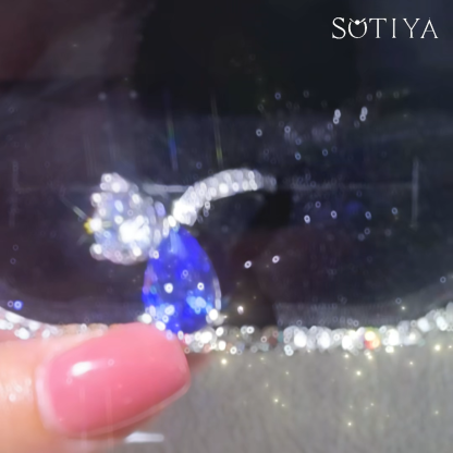 Sotiya Toi et Moi Round and Pear Cut Engagement Ring Sterling Silver