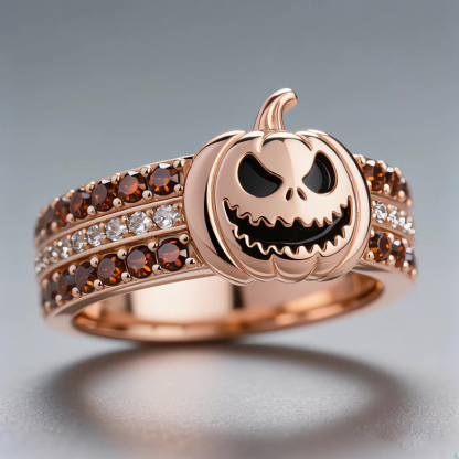Sotiya Chocolate Skull Pumpkin Inspired Cocktail Ring Sterling Silver-Sotiya