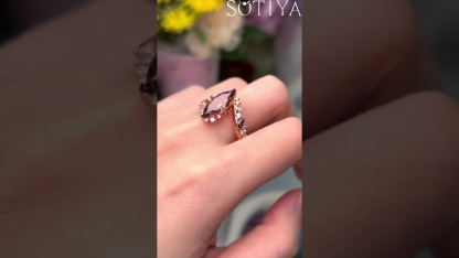 Sotiya Marquise Cut Coffee Bypass Engagement Ring Sterling Silver