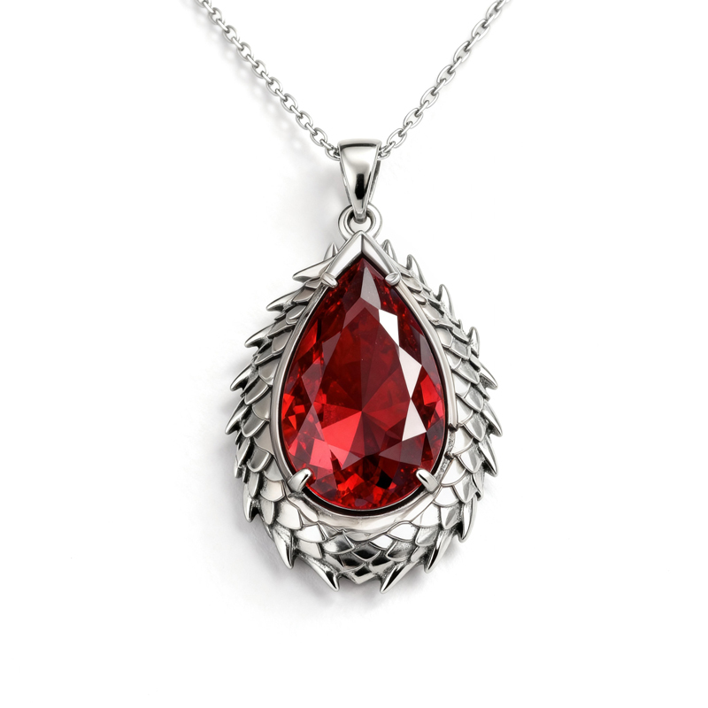 Sotiya Duskendale Dragon Queen Pear Cut Necklace Sterling Silver-Sotiya