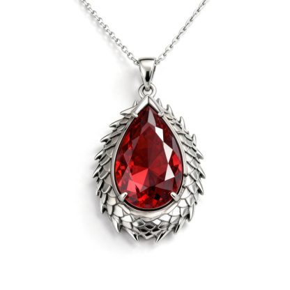 Sotiya Duskendale Dragon Queen Pear Cut Necklace Sterling Silver-Sotiya