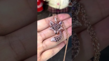 Sotiya Animal City Fox Design Coffee Pendant Necklace
