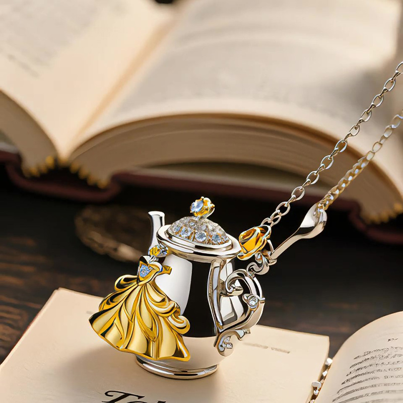 Sotiya Best Buds Teapot and Dancing Princess Necklace Sterling Silver-Sotiya