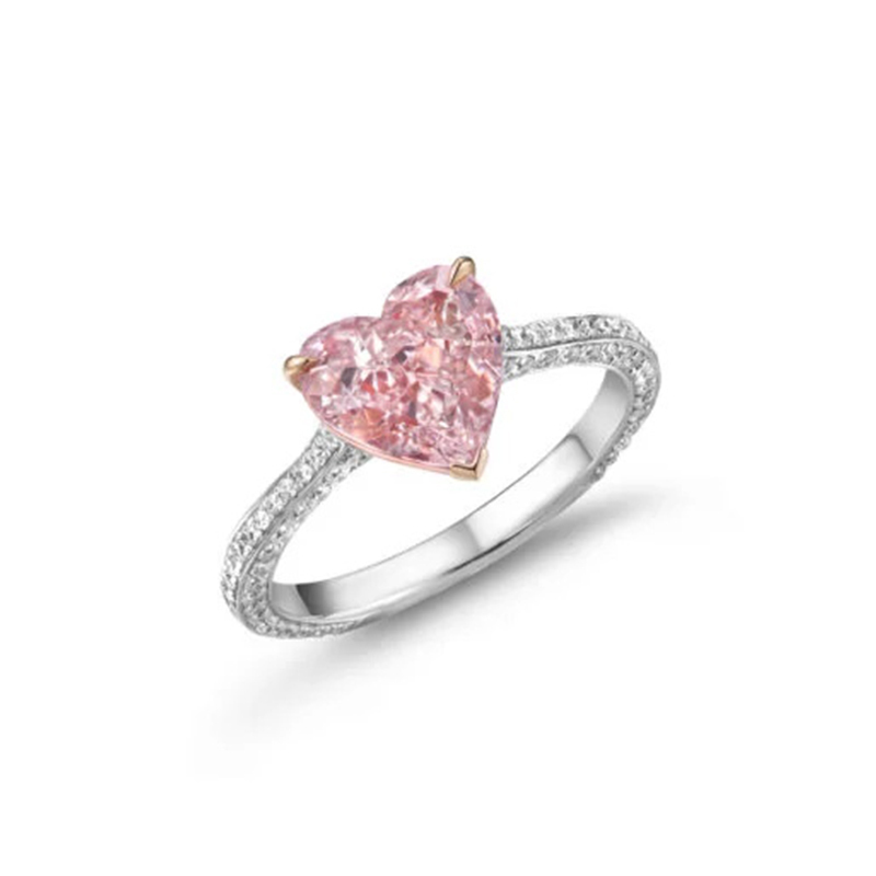Sotiya Pink Heart Cut Engagement Ring Sterling Silver-Sotiya