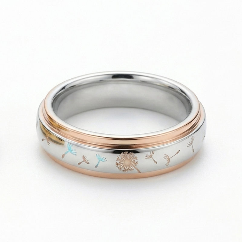 Sotiya Fluorescence Dandelion Design Women's Wedding Ring Sterling Silver-Sotiya