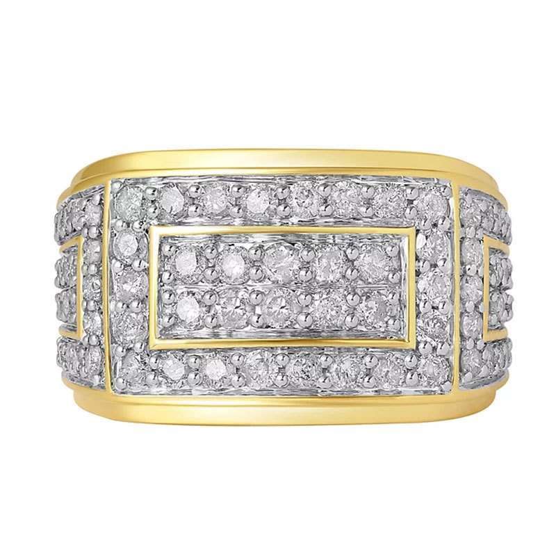 Sotiya Round Cut Men's Cluster Ring Sterling Silver-Sotiya