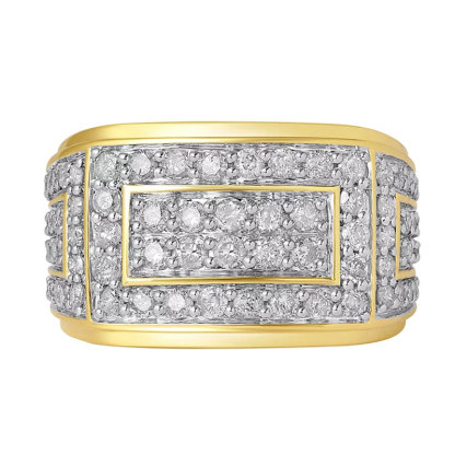 Sotiya Round Cut Men's Cluster Ring Sterling Silver-Sotiya