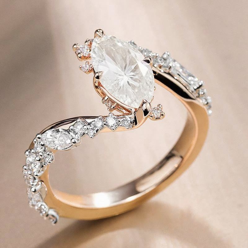 Sotiya Marquise Cut Bypass Engagement Ring Sterling Silver