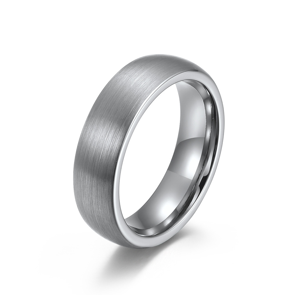 Sotiya 6mm Modern Flat Brushed Men's Wedding Ring Tungsten Steel-Sotiya