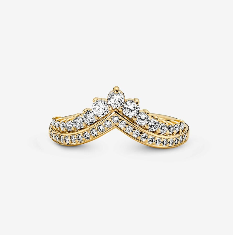 Sotiya V Shape Crown Design Women's Wedding Ring Yellow Gold Kellie Contour Band Sterling Silver-Sotiya