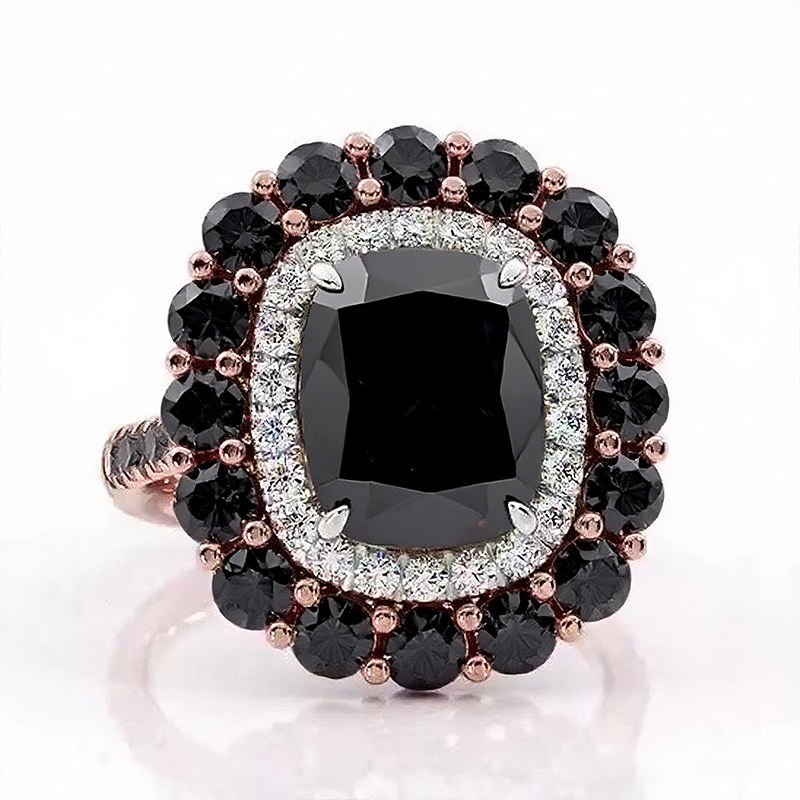 Sotiya Cathedral Double Halo Cushion Cut Engagement Ring Sterling Silver-Sotiya