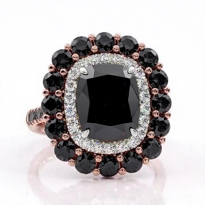 Sotiya Cathedral Double Halo Cushion Cut Engagement Ring Sterling Silver-Sotiya