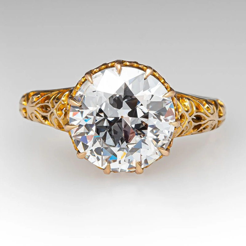 Sotiya Spectacular Victorian Vintage Round Cut Engagement Ring Sterling Silver-Sotiya