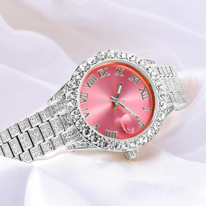 Sotiya Pink Dial Roman Numeral Waterproof Quartz Luminous Watch-Sotiya