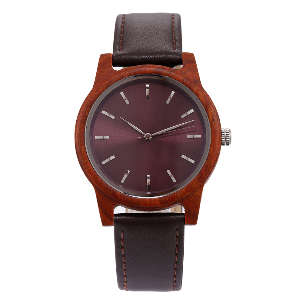 Sotiya Zebrawood and Red Sandalwood Quartz Exquisite Ultra-thin Wooden Watch-Sotiya