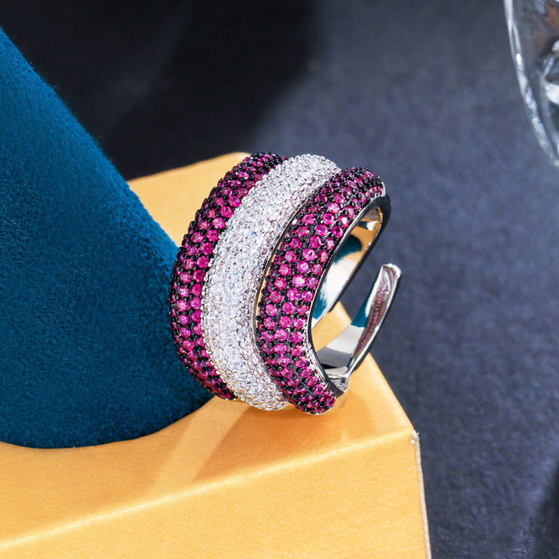 Sotiya Unique Three-row Open Cocktail Ring-Sotiya