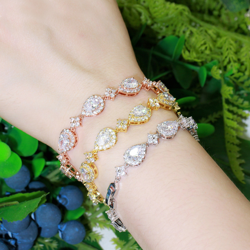 Sotiya Halo Pear Cut Tennis Bracelet-Sotiya