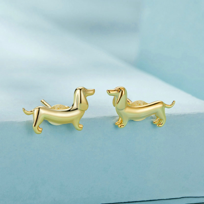 Sotiya Cute Dachshund Dog Stud Earrings Sterling Silver-Sotiya