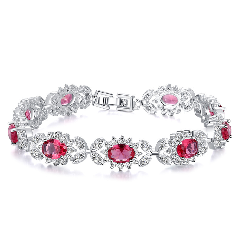 Sotiya Halo Oval Cut Tennis Bracelet-Sotiya