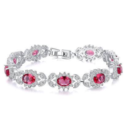 Sotiya Halo Oval Cut Tennis Bracelet-Sotiya