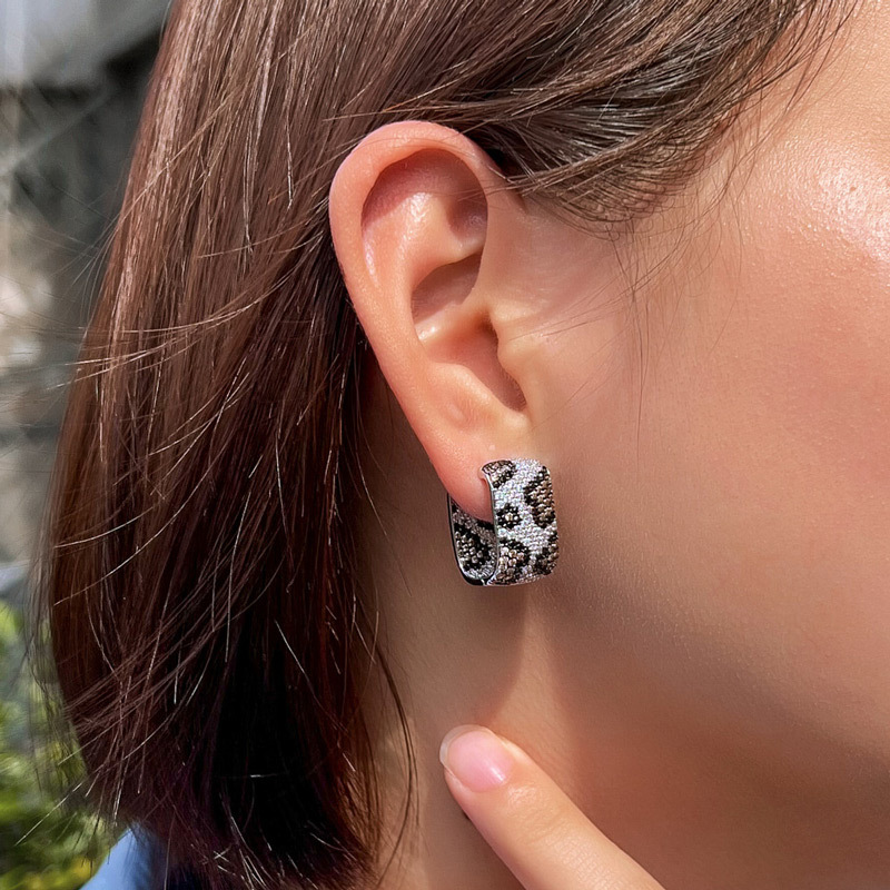 Sotiya Leopard Print Design Hoop Earrings-Sotiya