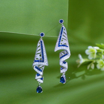 Sotiya Artist Collection Ethnic Style Vintage Satin Drop Earrings-Sotiya
