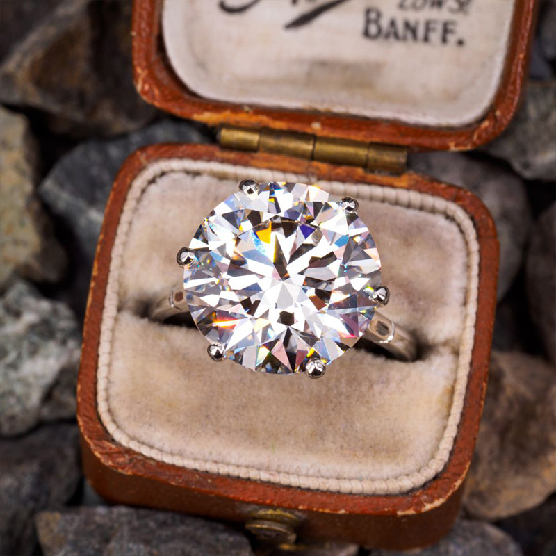 Sotiya Vintage Solitaire Round Cut Engagement Ring Sterling Silver-Sotiya