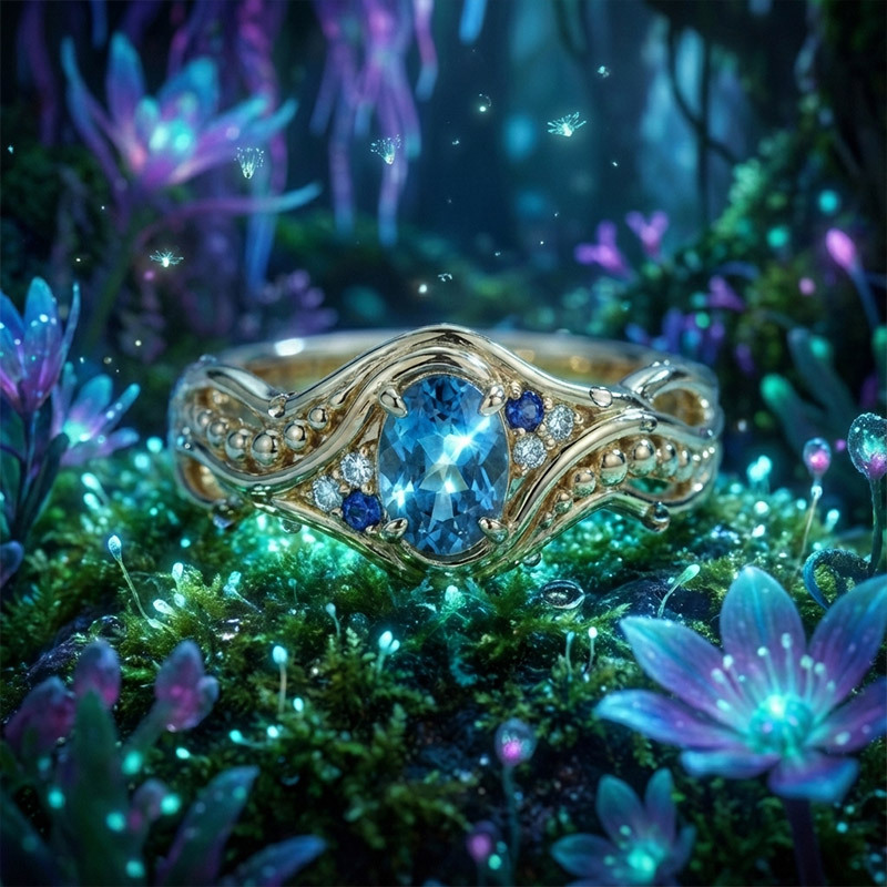 Sotiya Fluorescence Oval Cut Engagement Ring Sterling Silver-Sotiya