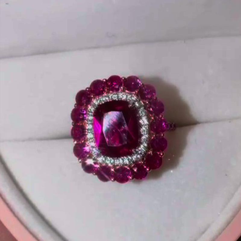 Sotiya Cathedral Hot Pink Cushion Cut Engagement Ring Sterling Silver