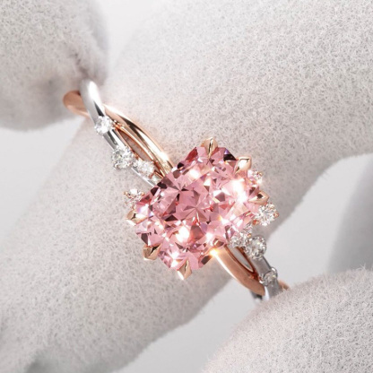 Sotiya Two Tone Twist Radiant Cut Engagement Ring Sterling Silver-Sotiya