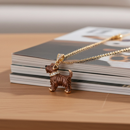 Sotiya Dog Enamel Pendant Necklace-Sotiya