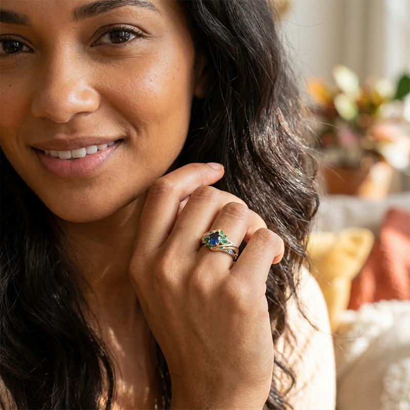 Sotiya Fluorescence Pear Cut Engagement Ring Sterling Silver-Sotiya