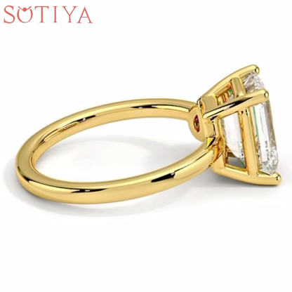 Sotiya Personalized Toi et Moi Emerald and Pear Cut Two Stone Engagement Ring