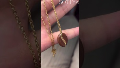Sotiya Coffee Bean Enamel Necklace Sterling Silver
