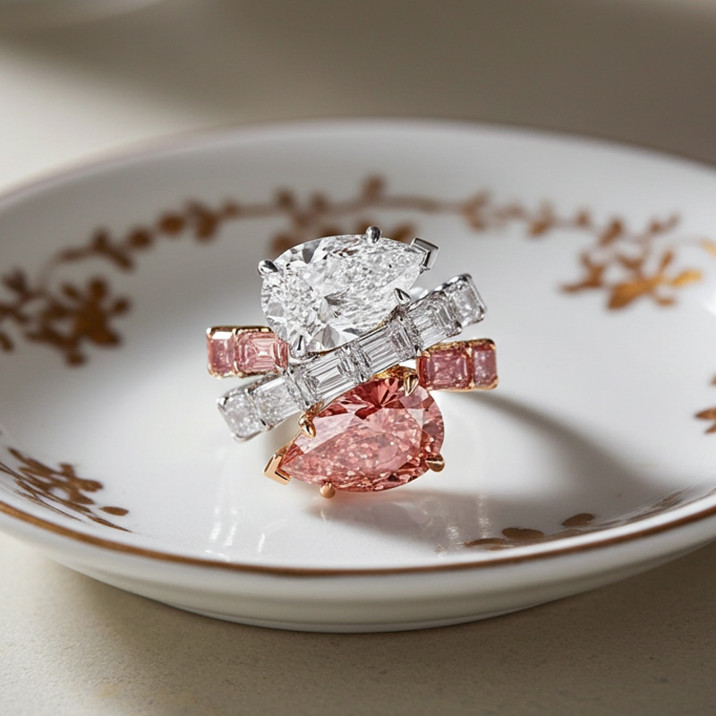 Sotiya Toi et Moi Crossover Pear Cut Two Stone Engagement Ring Sterling Silver-Sotiya