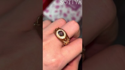 Sotiya East West Halo Oval Cut Coffee Engagement Ring Enamel Sterling Silver