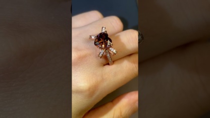 Sotiya Bowknot Heart Cut Coffee Engagement Ring Sterling Silver