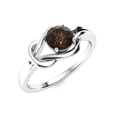 Sotiya Knot Solitaire Coffee Round Cut Engagement Ring Sterling Silver-Sotiya
