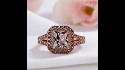 Sotiya Double Halo Radiant Cut Chocolate Engagement Ring Sterling Silver