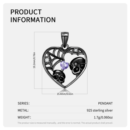 Sotiya Skull Gaze Heart Cut Necklace Sterling Silver-Sotiya