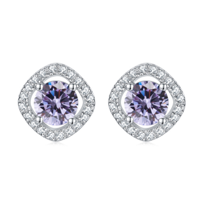Sotiya 12 Birthstones Halo Round Cut Stud Earrings Sterling Silver-Sotiya