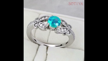 Sotiya Customizable 12 Birthstone Butterfly Round Cut Engagement Ring Sterling Silver