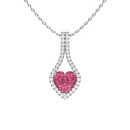 Sotiya Customizable 12 Birthstone Heart Cut Necklace Sterling Silver-Sotiya