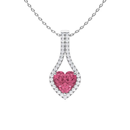 Sotiya Customizable 12 Birthstone Heart Cut Necklace Sterling Silver-Sotiya