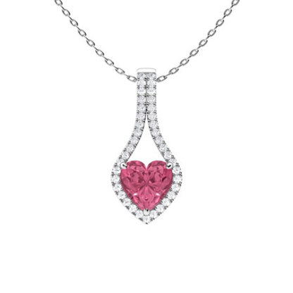 Sotiya Customizable 12 Birthstone Heart Cut Necklace Sterling Silver-Sotiya